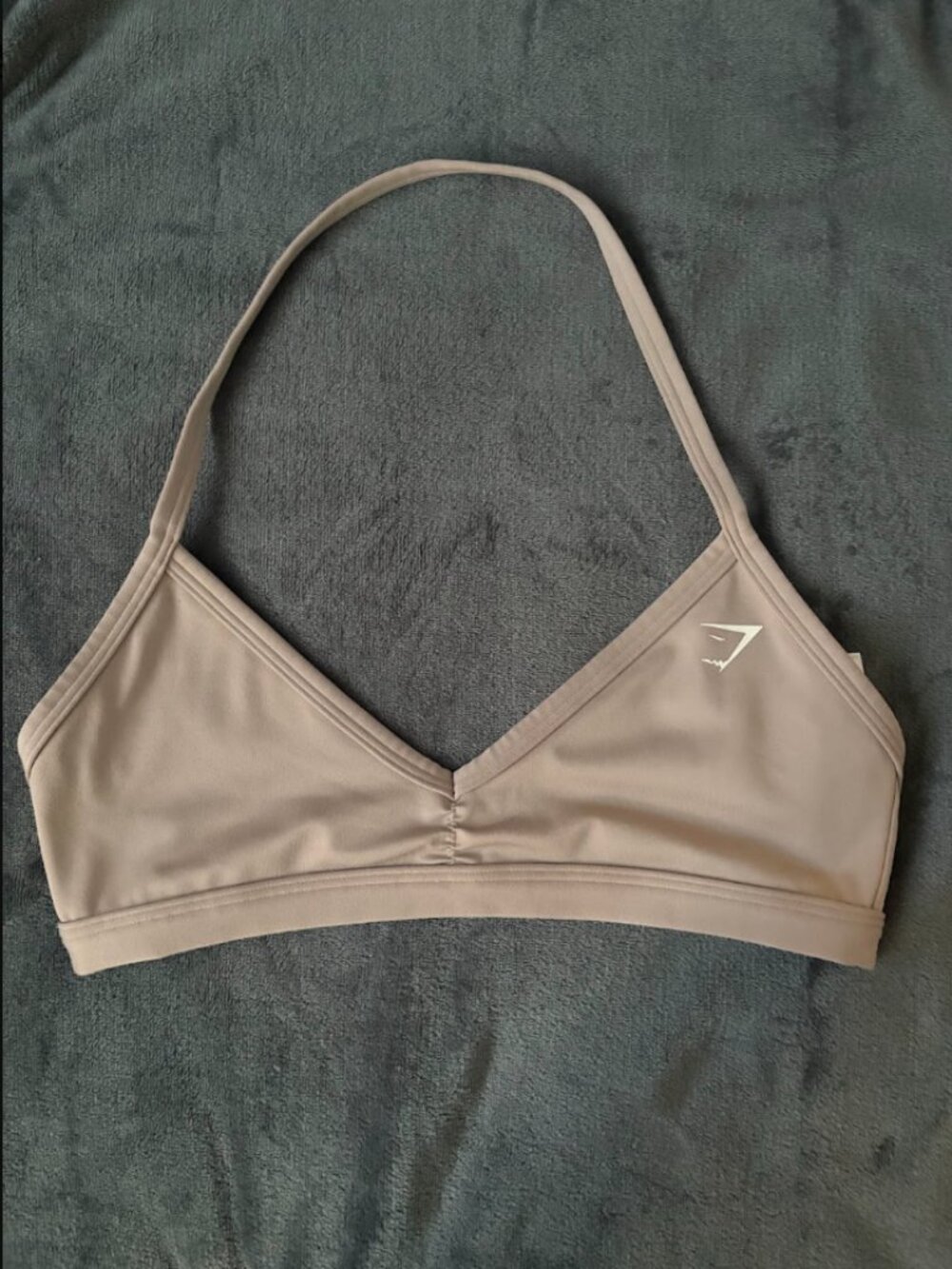 Gymshark Halter Sports Bra Taupe Beige Nude Light Support Small